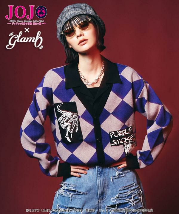衣類　ジョルノ・ジョバァーナ カーディガン パープル 0サイズ 「ジョジョの奇妙な冒険 第五部 黄金の風×glamb」 ジョジョの奇妙な冒険 黄金の風』×『glamb』コラボレーション