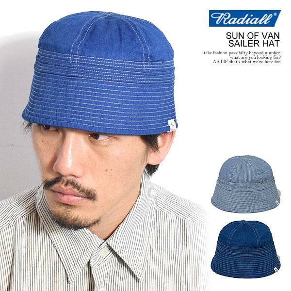 RADIALL ラディアル「TRIPS －BOWL HAT」 青 ストライプ RADIALL 】 TRIPS - BOWL HAT ( ボールハット ) - STORAGE STORE
