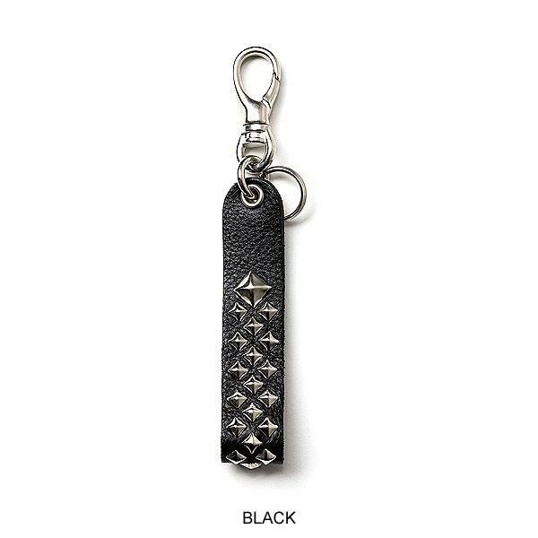 CALEE キャリー STUDS LEATHER FLAT KEY RING