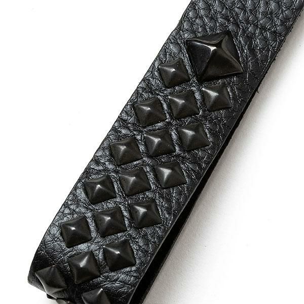 CALEE キャリー STUDS LEATHER FLAT KEY RING
