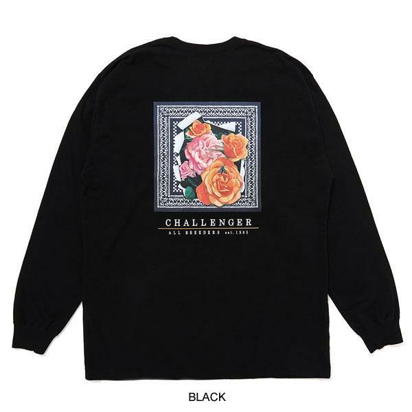 XL CHALLENGER　チャレンジャー　L/S ROSE BANDANA CHALLENGER チャレンジャー L/S ROSE BANDANA TEE