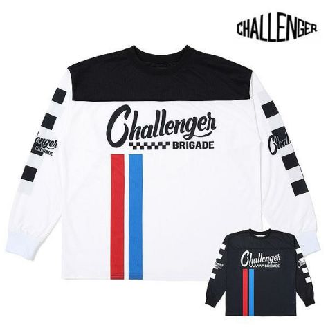 L【CHALLENGER】RACING LS／新品タグ付／送料込 CHALLENGER 「L/S RACING TEE」 ロングスリーブティーシャツ