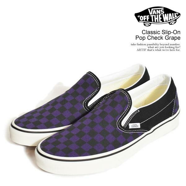 VANS ヴァンズ Classic Slip-On Pop Check Grape VANS ヴァンズ Classic Slip-On Pop Check Grape