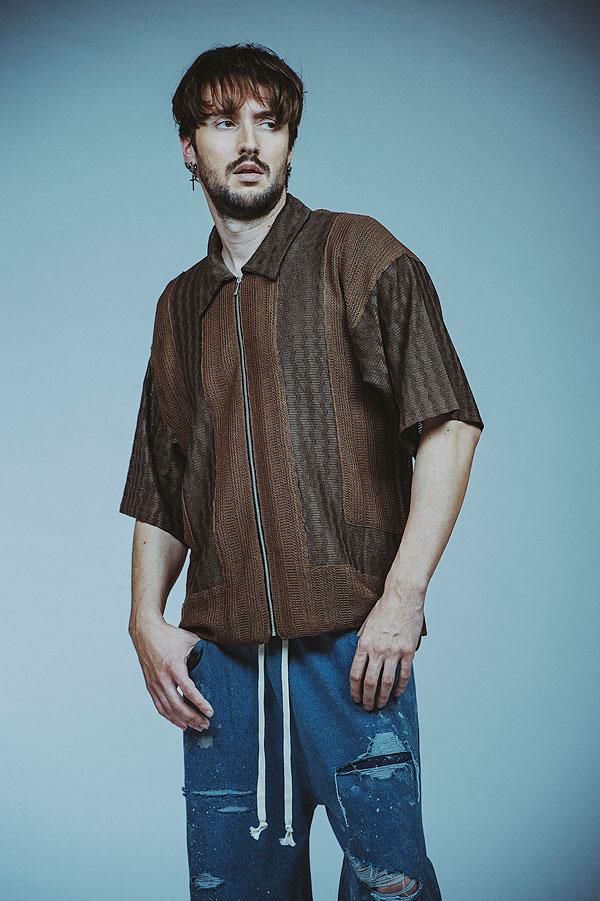 20％OFF SALE セール NO ID. ノーアイディー チェンジングニットシアーBIG-SH BLZ メンズ ジャケット シャツジャケット atfjkt NO ID. ノーアイディー チェンジングニットシアーBIG-SH BLZ