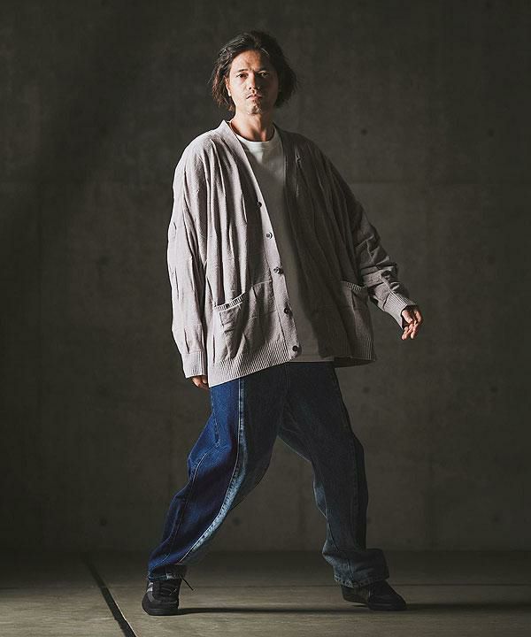 2025 秋冬 1st 先行予約 9月中旬〜下旬入荷予定 GLIMCLAP グリムクラップ Denim wide-leg trousers-Reconstructed design- atfpts 2025 秋冬 1st 先行予約 9月中旬～下旬入荷予定 GLIMCLAP グリム
