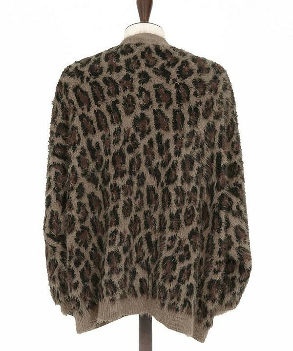 【新品】期間限定GLIMCLAP グリムクラップ ヒョウ柄カーディガンL グレー GLIMCLAP(グリムクラップ)】Minimai detail cardigan -Leopard feather