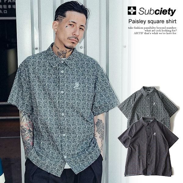 SUBCIETY サブサエティ Paisley square shirt