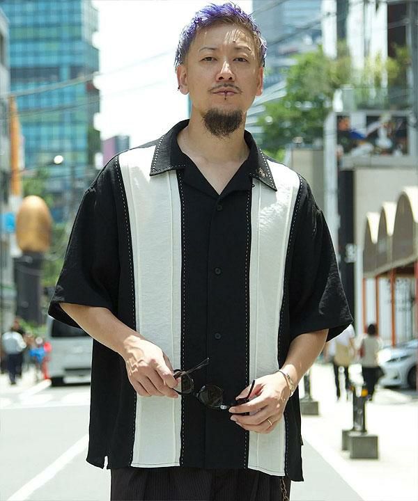SUBCIETY サブサエティ Hand stitch panel shirt