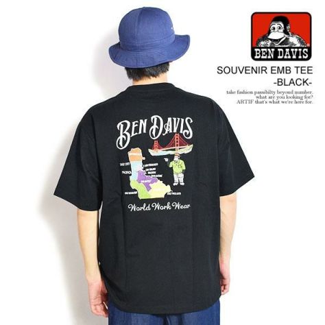 BEN DAVIS ベンデイビス SOUVENIR EMB TEE -BLACK-