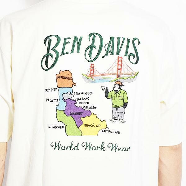 BEN DAVIS ベンデイビス SOUVENIR EMB TEE -OFF WHITE-