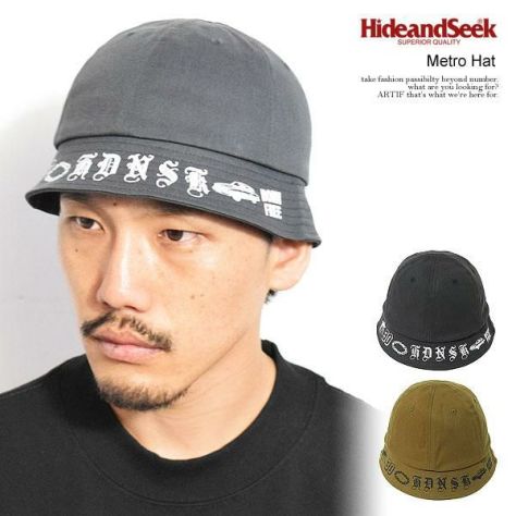 HIDEANDSEEK ハイドアンドシーク　黒 ニット帽 HIDE AND SEEK - H&S Knit CAP (BLACK) / ロゴ刺繍 ニット