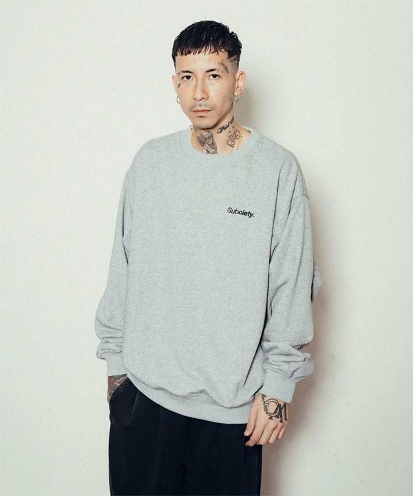 SUBCIETY サブサエティ Nylon switched sweatshirt