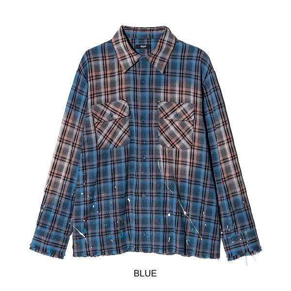 2025 冬 先行予約 10月下旬〜11月上旬入荷予定 glamb グラム Splash Damage Flannel Shirt シャツ 送料無料 キャンセル不可 atftps 2025 冬 先行予約 10月下旬～11月上旬入荷予定 glamb グラム Splash