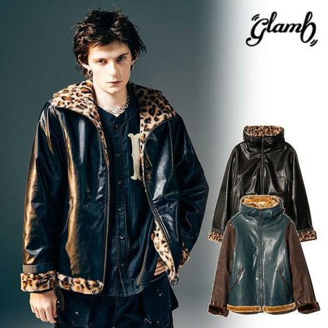 glamb Hooded Stadium JumperパープルLサイズ glamb Hooded Stadium JumperパープルLサイズ