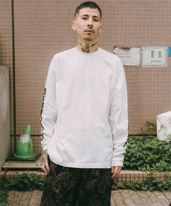 SUBCIETY サブサエティ Sleeve embroidery tee