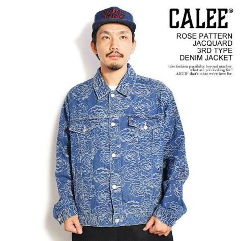 CALEE(キャリー) ダメージデニム  インディゴ CALEE キャリー リペア ダメージ 加工 パッチワーク ストレート