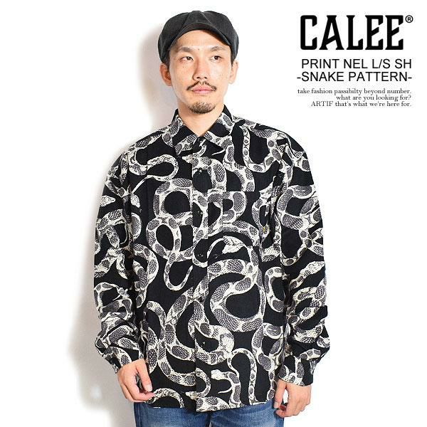 CALEE キャリー　スネーク柄シャツ キャリー CALEE スネーク ヘビ柄 アロハシャツ トップス