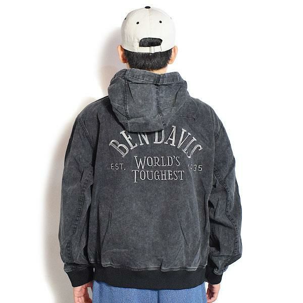BEN DAVIS ベンデイビス BLEACHED TWILL ZIP HOODIE