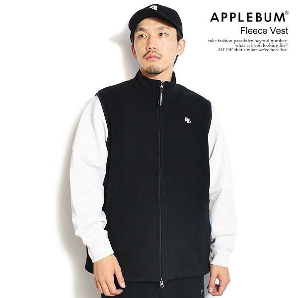 アップルバム　フリースフード　黒色 APPLEBUM アップルバム Fleece Vest