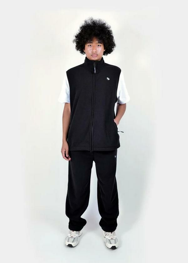 アップルバム　フリースフード　黒色 APPLEBUM アップルバム Fleece Vest