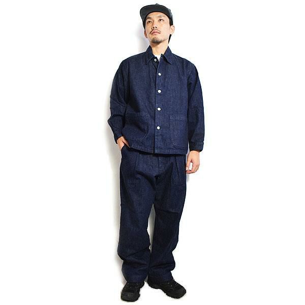 CALEE ネイビー カバーオール CALEE キャリー VINTAGE REPRODUCT DENIM COVERALL -INDIGO-