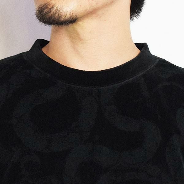 CALEE キャリー JQ VELOUR CREW NECK CS -SNAKE PATTERN-
