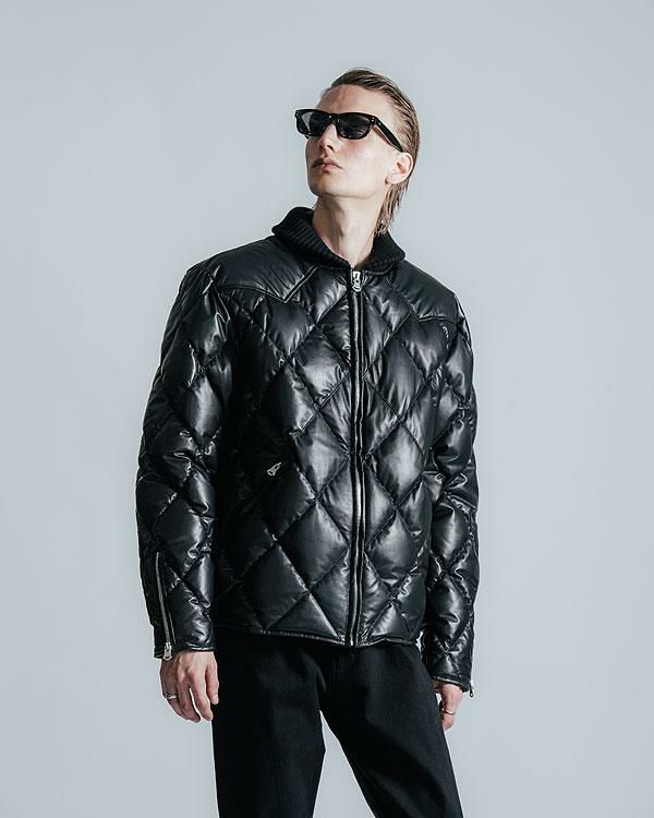 CRIMIE クライミー DIAMOND QUILT LAMB LEATHER DOWN JACKET