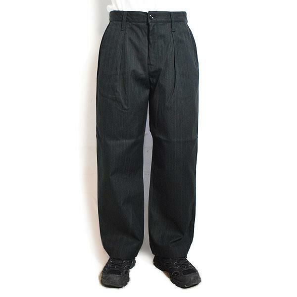 CALEE キャリー PINSTRIPE TUCK WIDE SLACKS