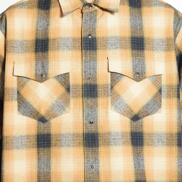 CALEE キャリー OMBRE CHECK WESTERN L/S SH