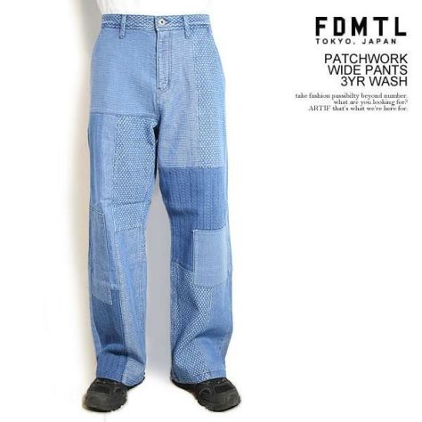 FDMTL ファンダメンタル PATCHWORK WIDE PANTS 3YR WASH