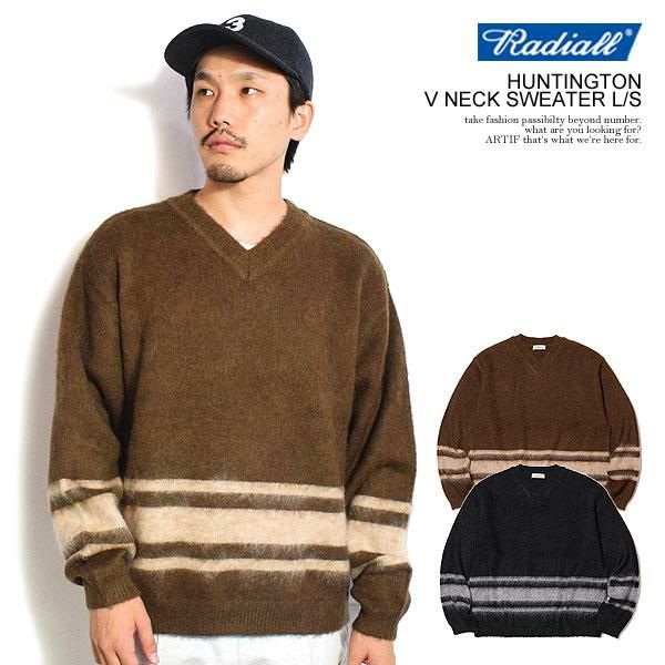 RADIALL ラディアル HUNTINGTON - V NECK SWEATER L/S