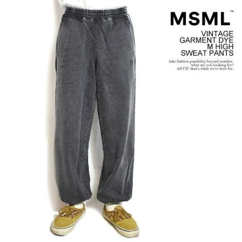 MSML エムエスエムエル VINTAGE GARMENT DYE M HIGH SWEAT PANTS メンズ パンツ スウェットパンツ ヴィンテージ加工 atfpts MSML エムエスエムエル VINTAGE GARMENT DYE M HIGH SWEAT PANTS