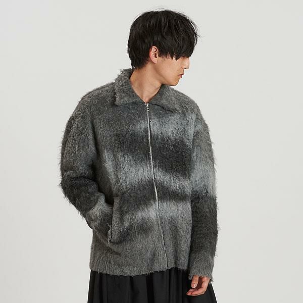 NO ID. ノーアイディー シャギージャカードニットBLZ