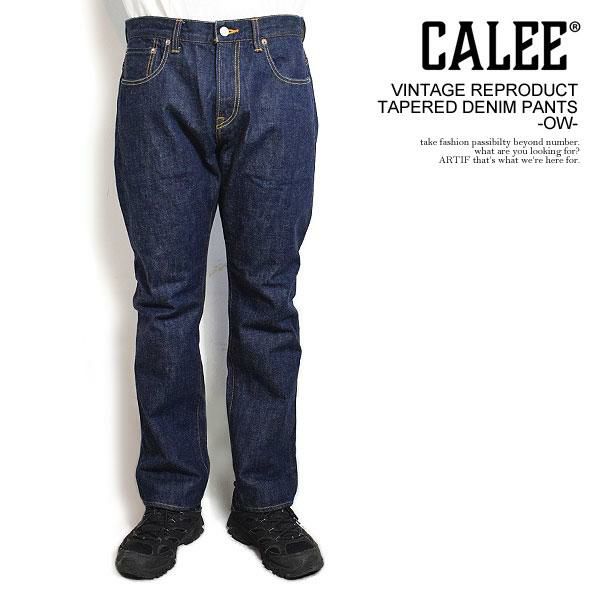 CALEE キャリー VINTAGE REPRODUCT TAPERED DENIM PANTS -OW-