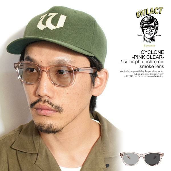 EVILACT(イーブルアクト) CYCLONE-13 ピンククリアフレームx調光スモークレンズ EVILACT EYEWEAR イーブルアクト アイウェア CYCLONE -PINK CLEAR