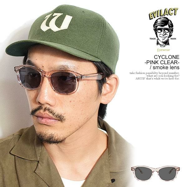EVILACT EYEWEAR イーブルアクト アイウェア CYCLONE -PINK CLEAR