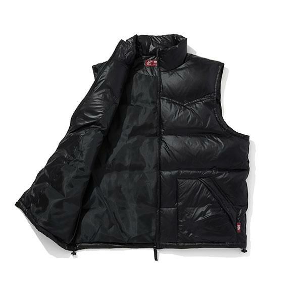 りんご　DOWN VEST ブラック HIDE AND SEEK ハイドアンドシーク Western Down Vest (25aw)
