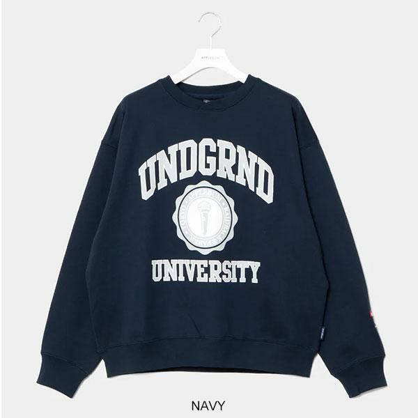 APPLEBUM アップルバム “UNDERGROUND UNIVERSITY” Crew Sweat スウェット トレーナー raidback fabric コラボ 送料無料 atftps APPLEBUM アップルバム “UNDERGROUND UNIVERSITY” Crew Sweat