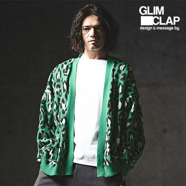 【新品】期間限定GLIMCLAP グリムクラップ ヒョウ柄カーディガンL グレー GLIMCLAP(グリムクラップ)】Minimai detail cardigan -Leopard feather