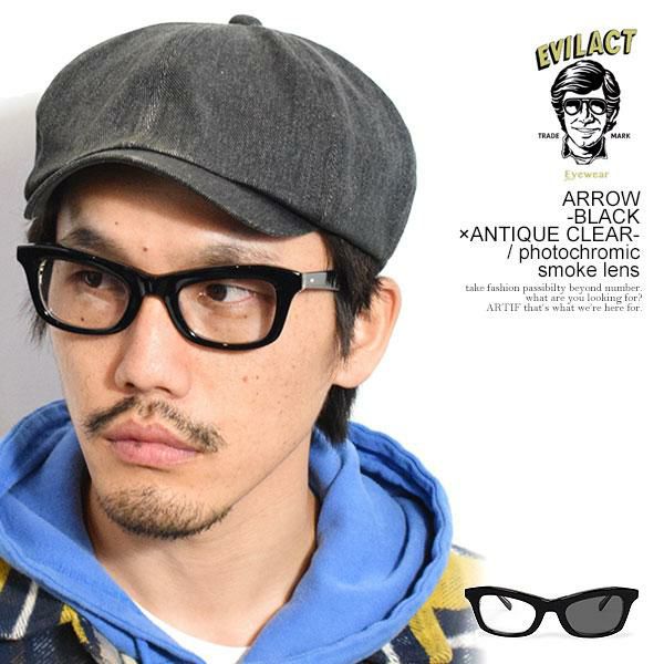 しみたけ　EVILACT EVILACT EYEWEAR イーブルアクト アイウェア ARROW -BLACK×ANTIQUE