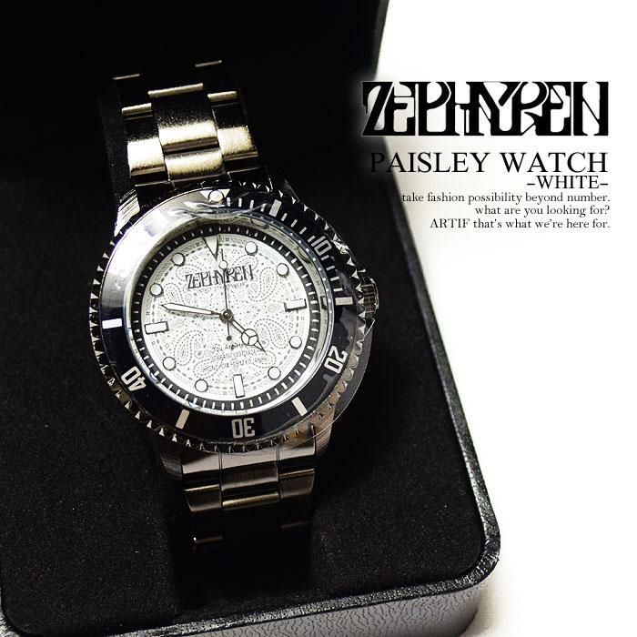 ZEPHYREN ゼファレン PAISLEY WATCH -WHITE- zephyren メンズ