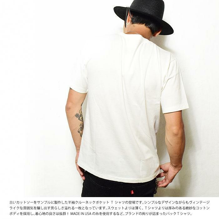 GLADHAND グラッドハンド CREW NECK POCKET TEE -WHITE-