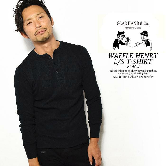 グラッドハンド 長袖Tシャツ GLAD HAND THICK HENRY L/S T-SHIRTS -BLACK- グラッドハンド グラッドハンド 19 ヘンリーネック Tシャツ メンズ 長袖 ロンT 厚手 ティック 無地 パックT GLADHAND THICK