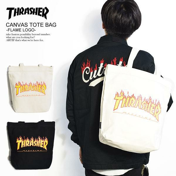 30％OFF SALE セール THRASHER スラッシャー CANVAS TOTE BAG -FLAME LOGO-