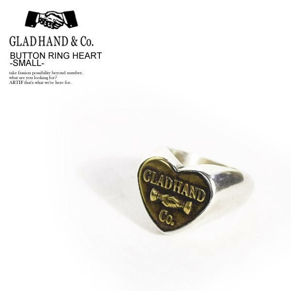 グラッドハンド 925 BUTTON RING ボタン ハート リング 15号 GLAD HAND グラッドハンド BUTTON RING HEART -SMALL- メンズ