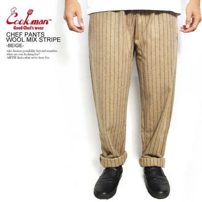 COOKMAN クックマン CHEF PANTS WOOL MIX STRIPE -BEIGE- 231-93880