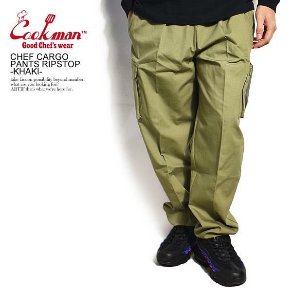 COOKMAN クックマン CHEF CARGO PANTS RIPSTOP -OLIVE