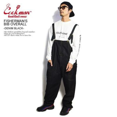 COOKMAN クックマン FISHERMAN'S BIB OVERALL -DENIM BLACK- 231-03854