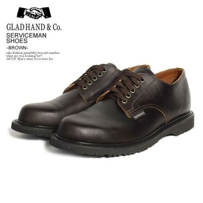 GLAD HAND グラッドハンド SERVICEMAN SHOES -BROWN- メンズ サービスマンシューズ All American  Boots レザー 革 送料無料 ストリート